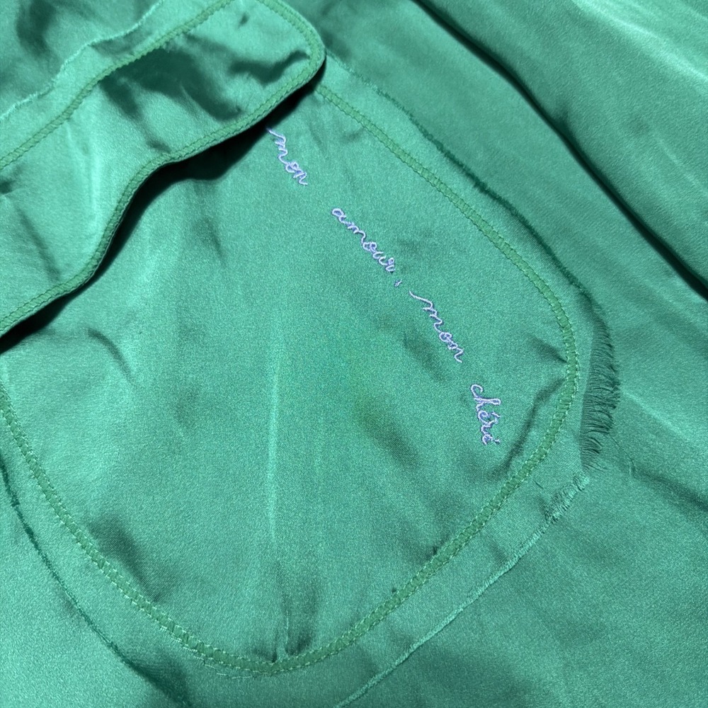 Intimately Free People Like Honey Meadow Green Pajama PJ Shirt & Shorts Size S - Picture 4 of 10